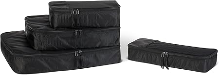 Amazon Essentials 4-Piece Packing Cubes Travel Accessories Set